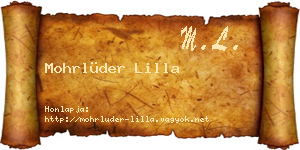 Mohrlüder Lilla névjegykártya
